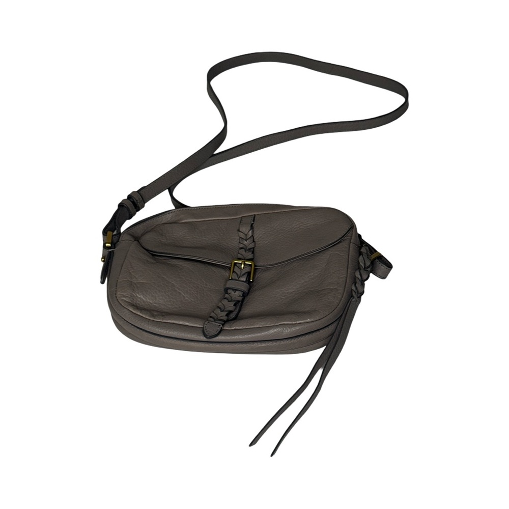 Fossil Taupe/Gray Leather Crossbody Bag